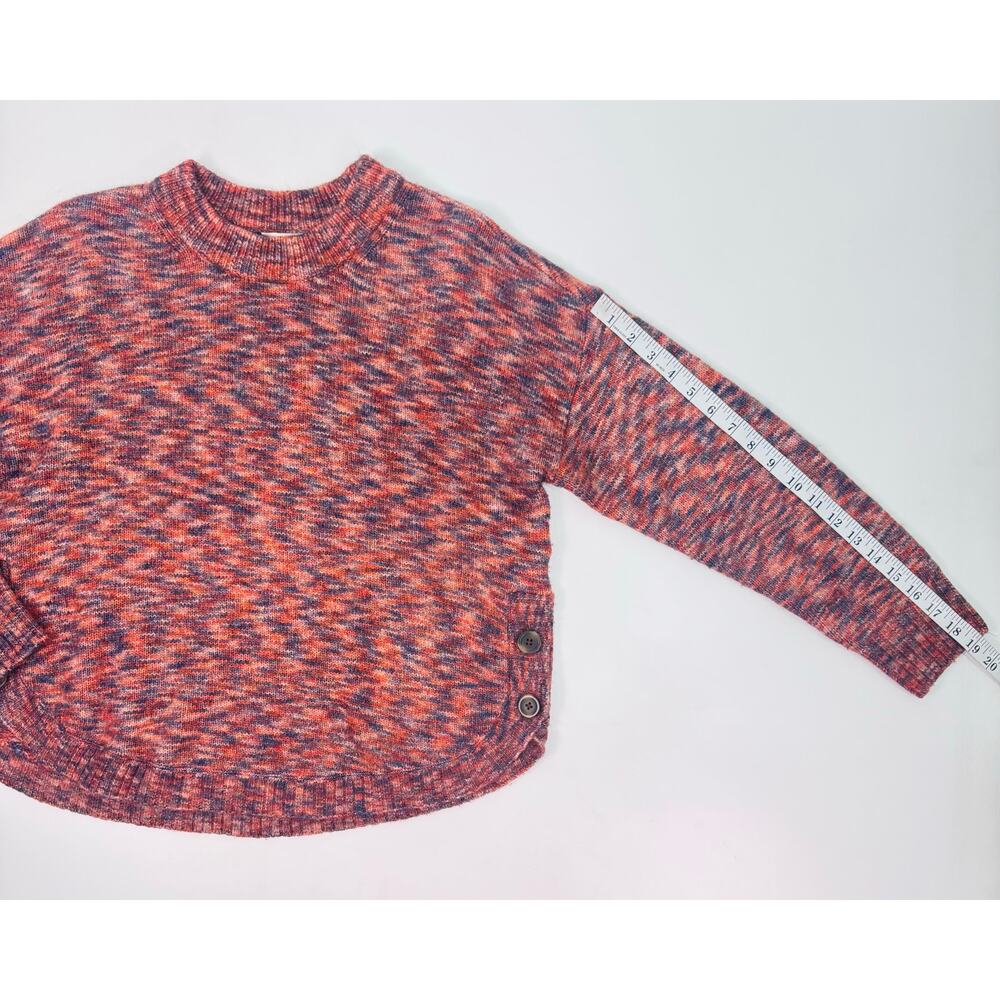 Madewell Red Multicolor Marled Knit Side Button Sweater Size Large - Picture 7 of 9
